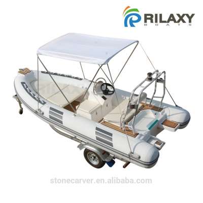 Double layer fiberglass hull Rigid Inflatable Boat with Hypalon tube, CE certificated Rilaxy 16ft 4.8m RIB boat RIB 480D